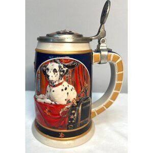 Budweiser Collector Edition Dalmatian Dog Stein With Pewter Lid & Certificate